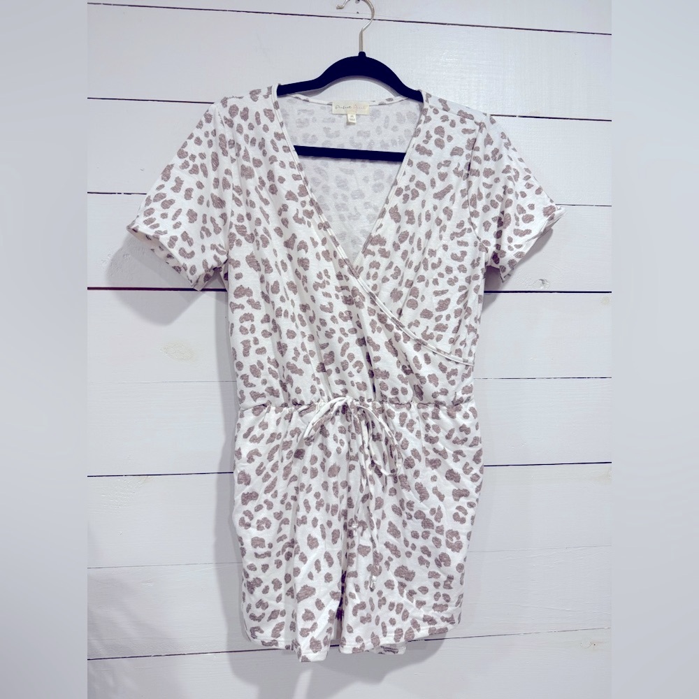 New! Perfect Peach Leopard Print Romper